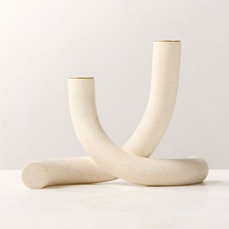 Blythe White Double Taper Candle Holder - image 2 of 4