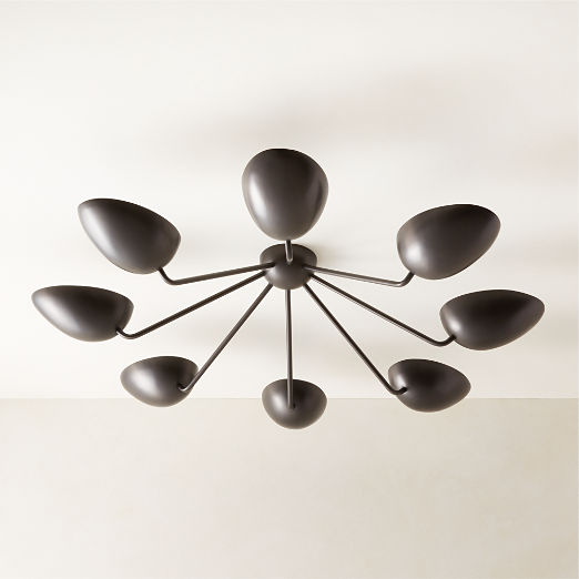 Boccia Curved Shade Matte Black Flush Mount Light