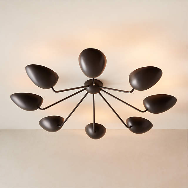 Boccia Curved Shade Matte Black Flush Mount Light CB2