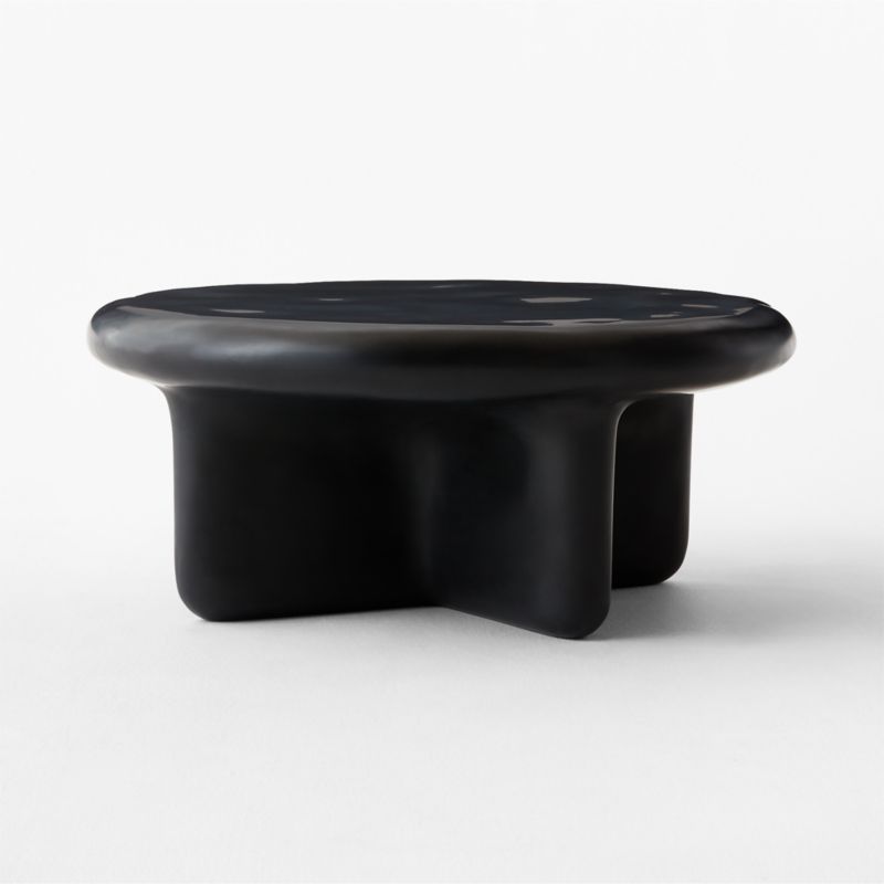 Bodene 36" Round Black Resin Coffee Table - image 2 of 4