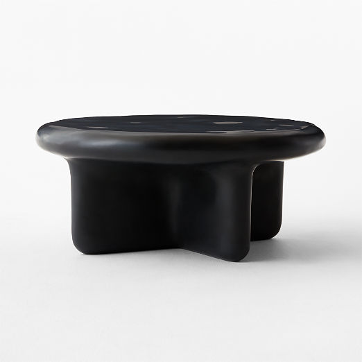 Bodene 36" Round Black Resin Coffee Table