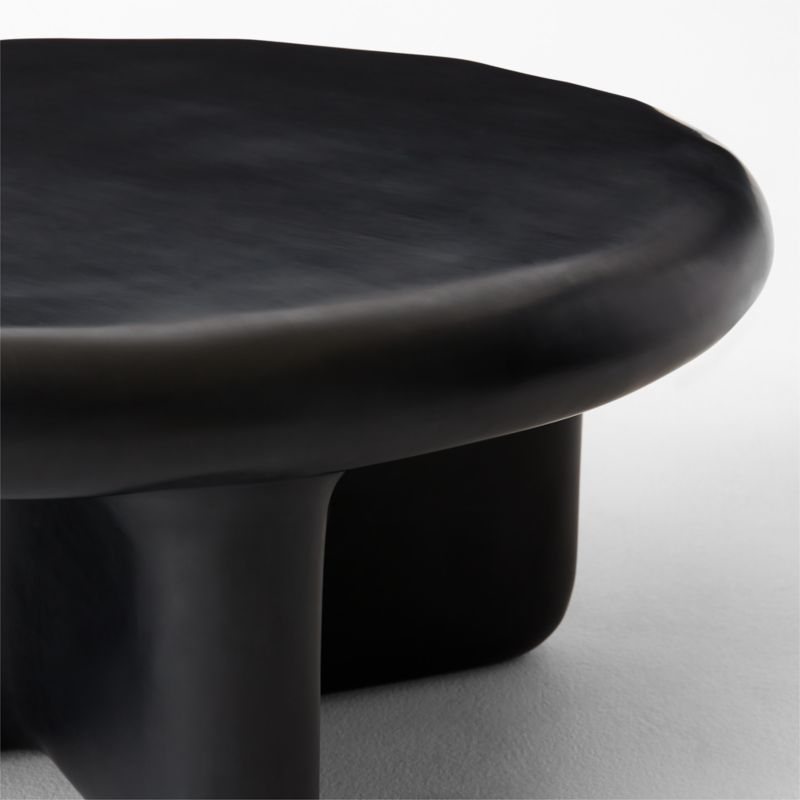 Bodene 36" Round Black Resin Coffee Table - image 3 of 4