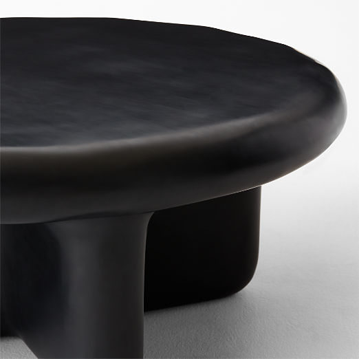 Bodene 36" Round Black Resin Coffee Table