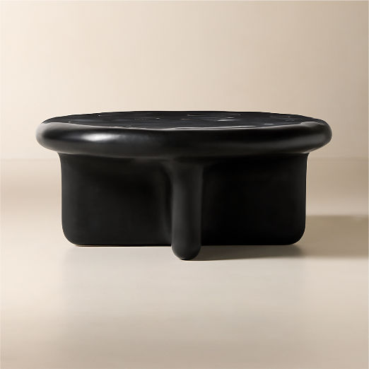 Bodene 36" Round Black Resin Coffee Table