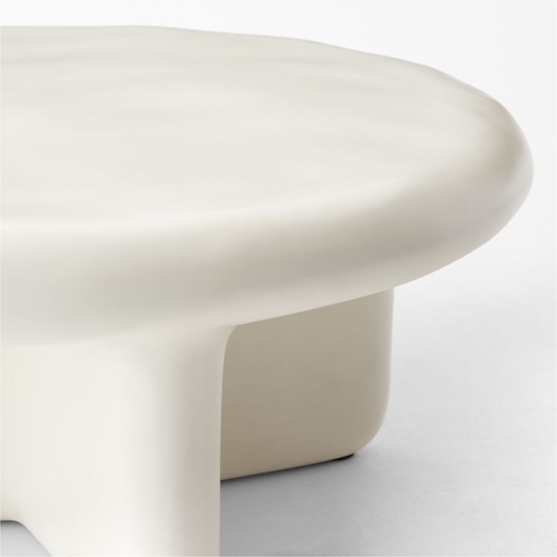 Bodene 36" Round Ivory Resin Coffee Table - image 3 of 4