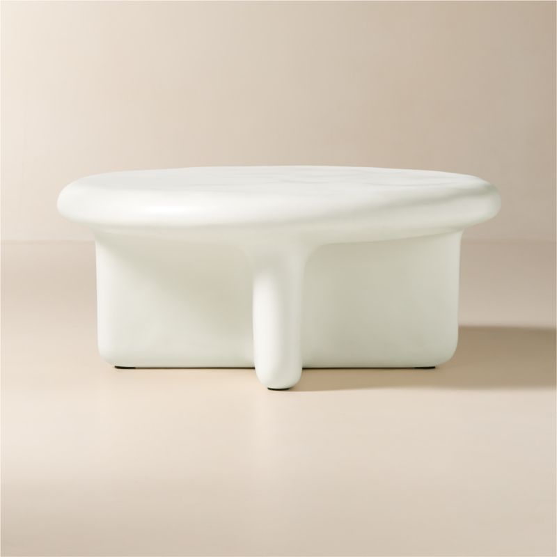 Bodene 36" Round Ivory Resin Coffee Table - image 0 of 4