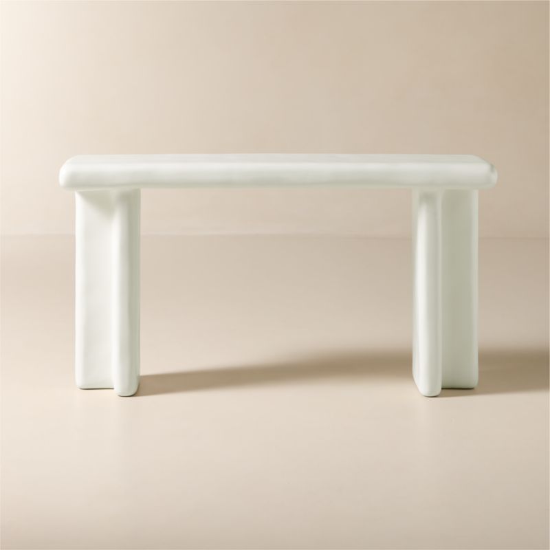 Viewing product image Bodene 60" Ivory Resin Console Table - image 1 of 4