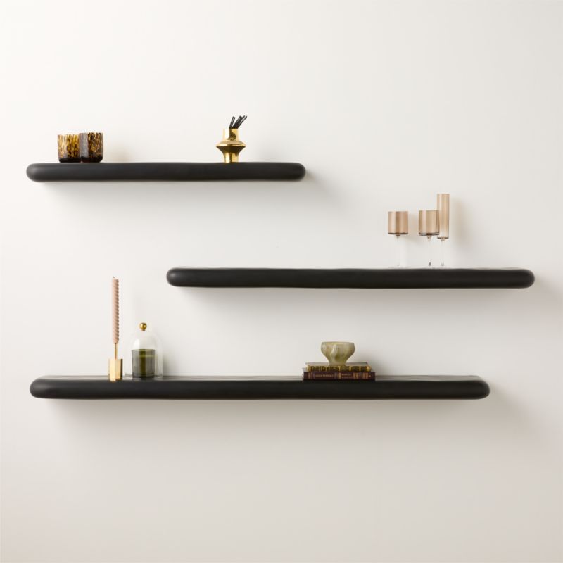 Bodene Black Resin Wall Shelf 48" - image 1 of 5