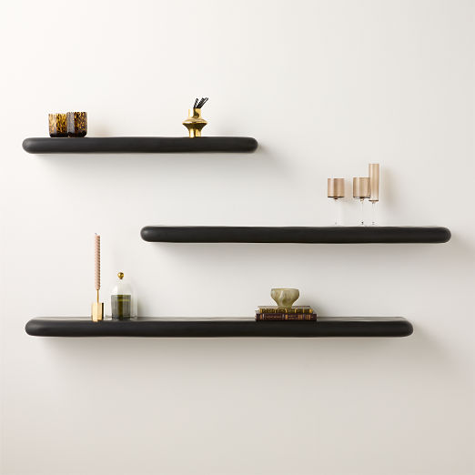 Bodene Black Resin Wall Shelves