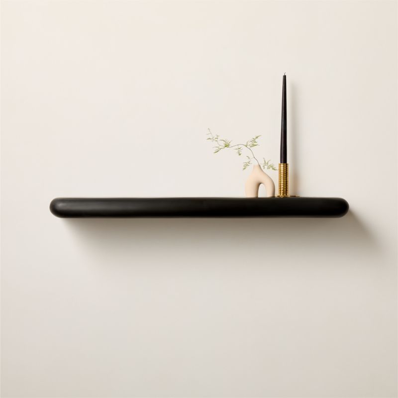 Bodene Black Resin Wall Shelf 36" - image 2 of 5