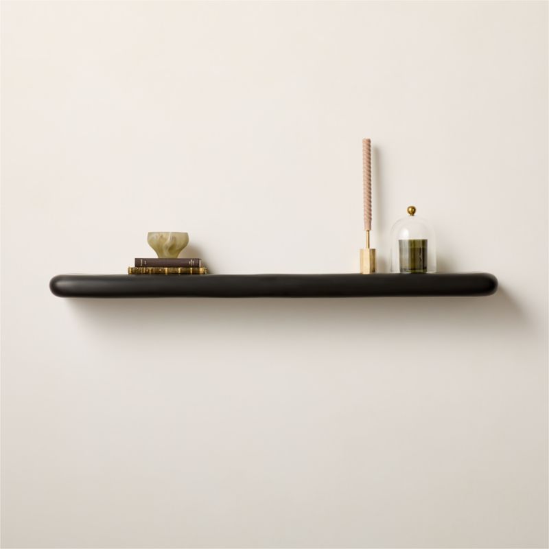 Bodene Black Resin Wall Shelf 48" - image 2 of 5