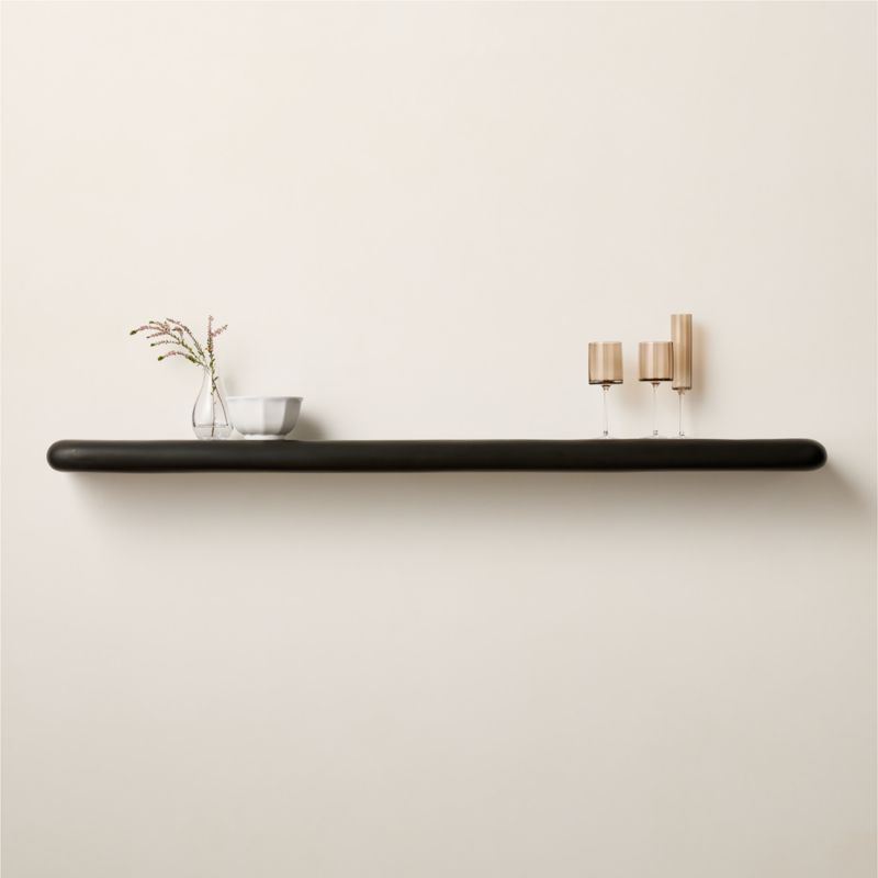 Bodene Black Resin Wall Shelf 60" - image 2 of 5