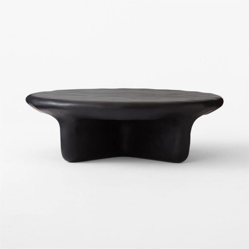 Bodene 50" Round Black Resin Coffee Table - image 7 of 9