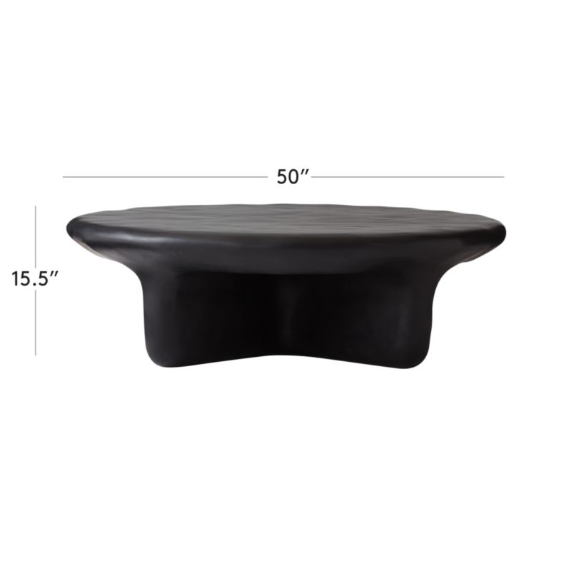 View Bodene 50" Round Black Resin Coffee Table - image 3 of 9