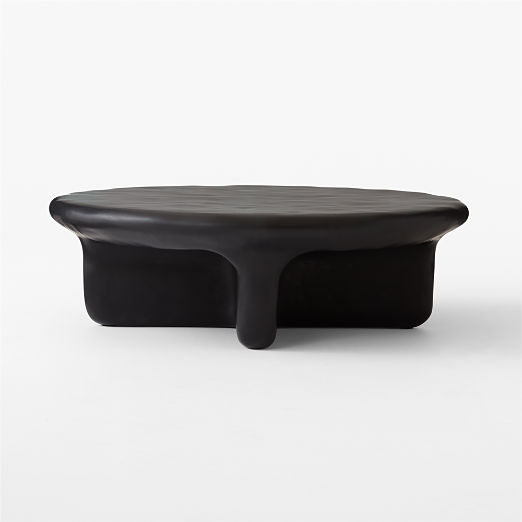 Bodene 50" Round Black Resin Coffee Table