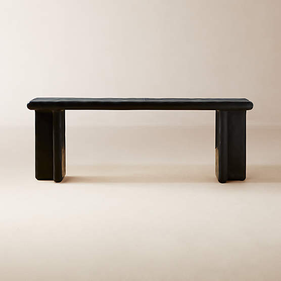 Bodene 82" Black Resin Console Table