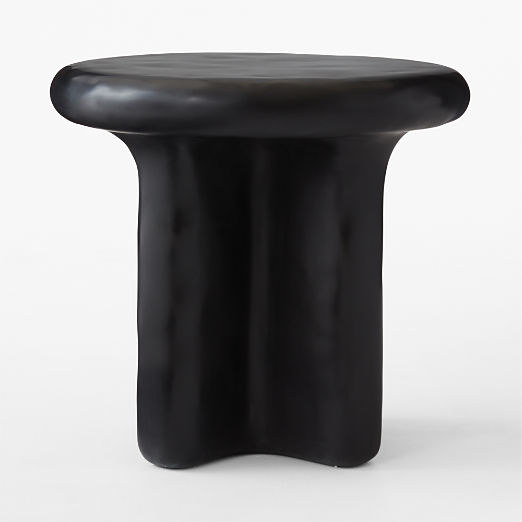 Bodene Round Black Resin Side Table