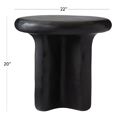 Bodene Round Black Resin Side Table