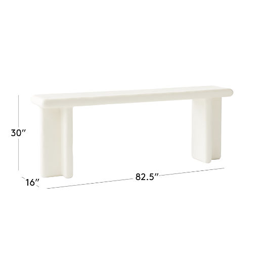 Bodene 82" Ivory Resin Console Table