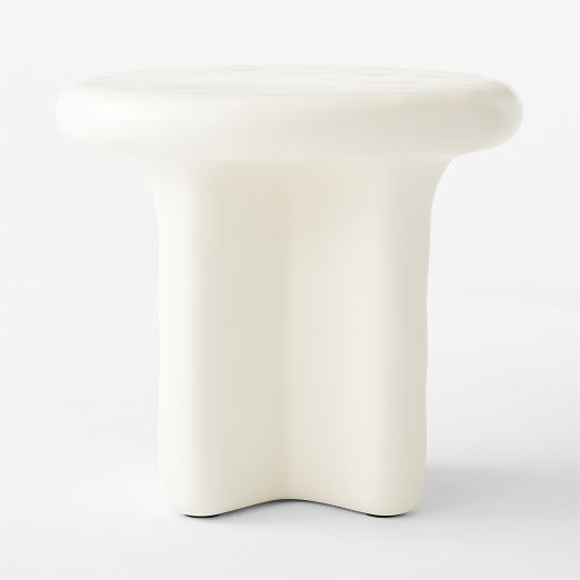 Bodene Round Ivory Resin Side Table