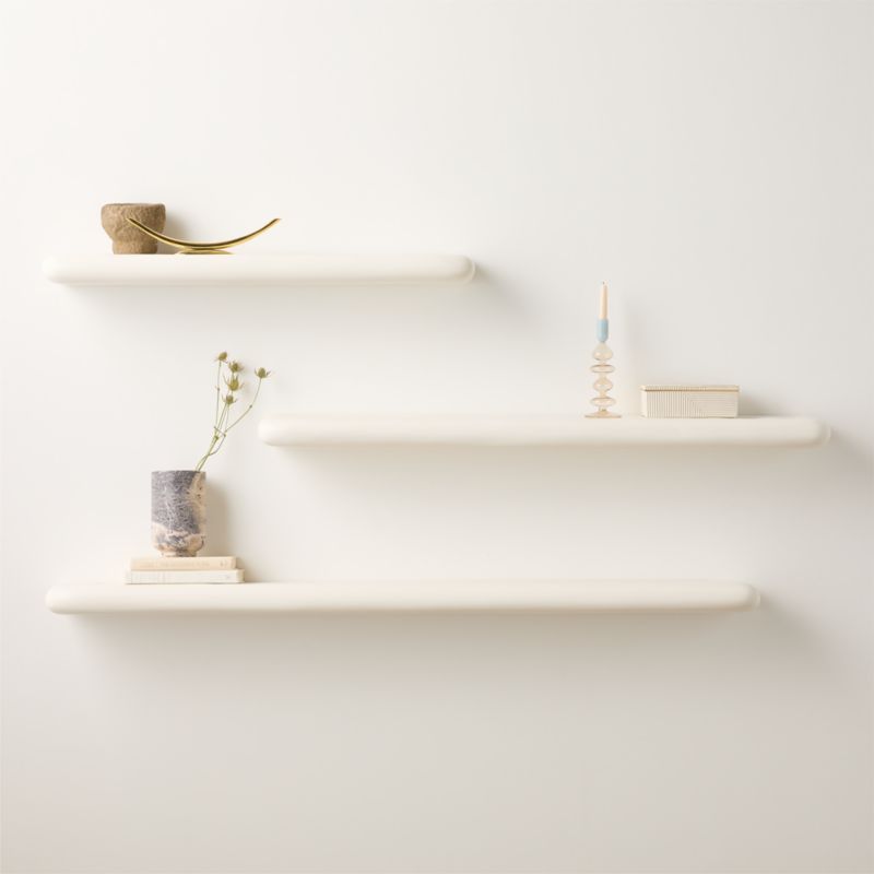 Bodene White Resin Wall Shelf 36" - image 1 of 6