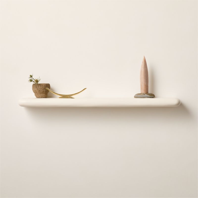 Bodene White Resin Wall Shelf 48" - image 2 of 6