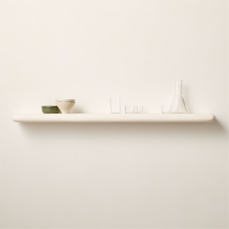 Bodene White Resin Wall Shelf 60" - image 2 of 6