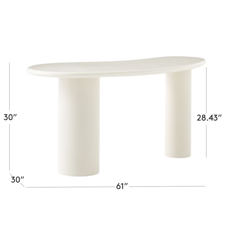 View Bohne White Resin Desk - image 3 of 11