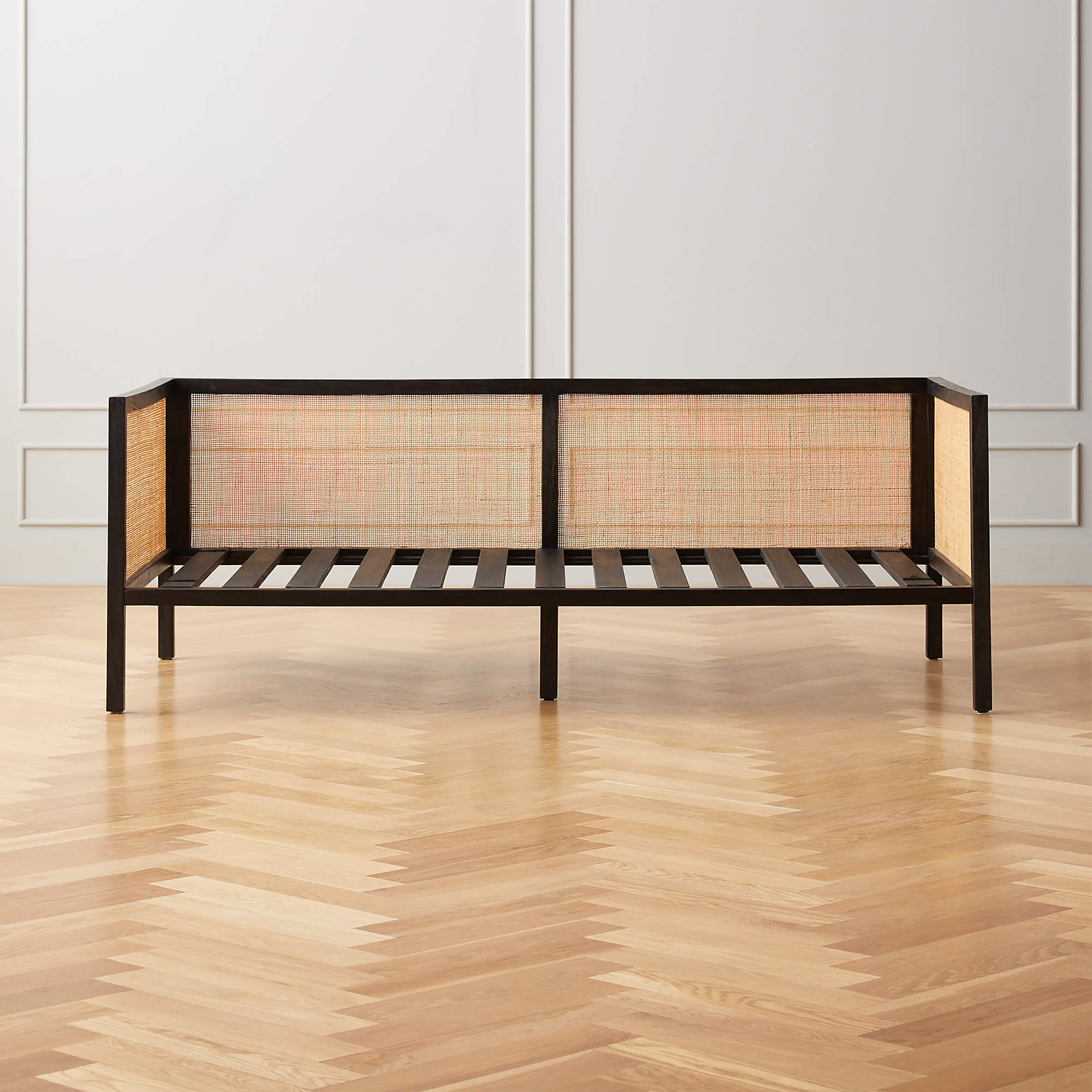 Boho Modern Black Rattan Twin Daybed Frame + Reviews CB2 Canada