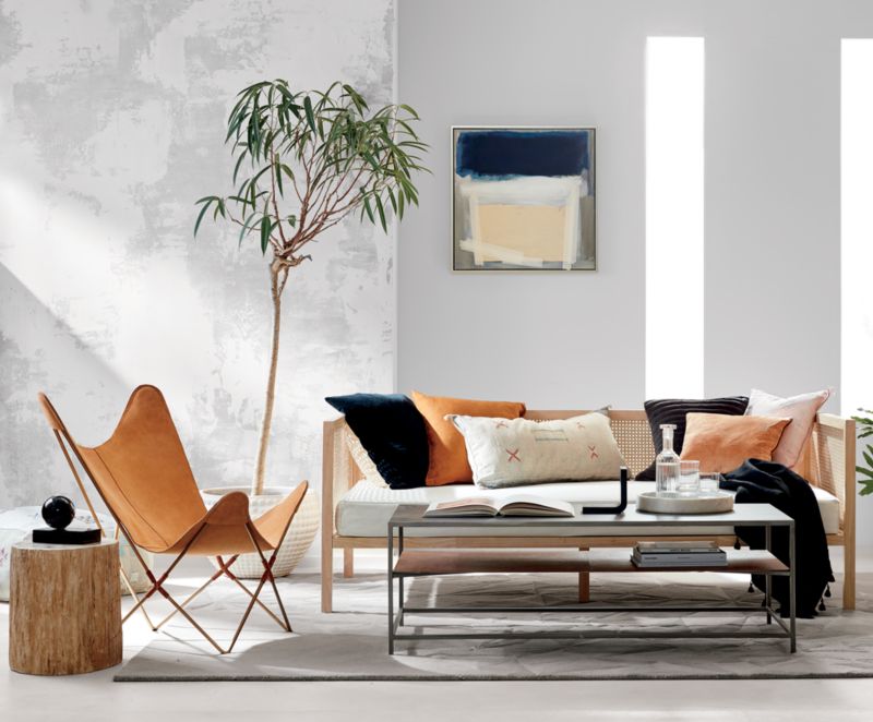 Boho Natural Daybed with Mattress Cover Deauville Stone CB2