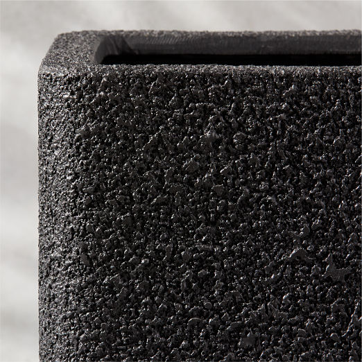 Boka Rectangular Black Resin Indoor/Outdoor Large Planter 15"H