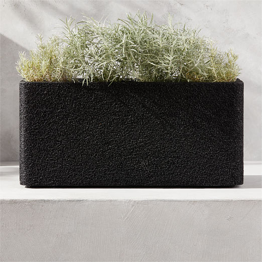 Boka Rectangular Black Indoor/Outdoor Planter