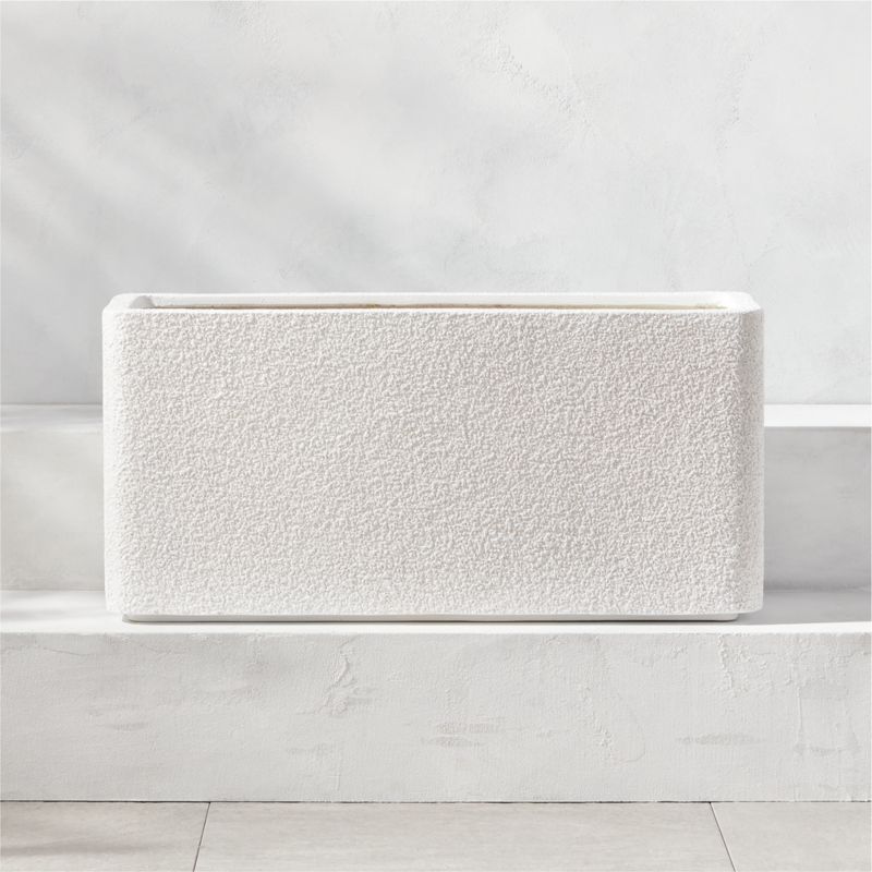 Viewing product image Boka Rectangular White Indoor/Outdoor Planter - image 1 of 6