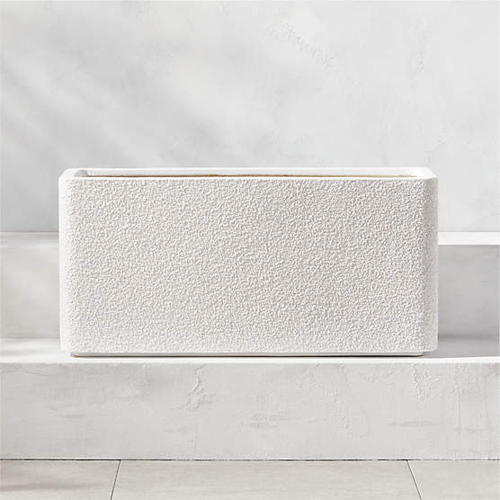 Boka Rectangular White Indoor/Outdoor Planter