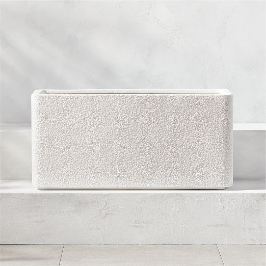 Boka Rectangular White Indoor/Outdoor Planter