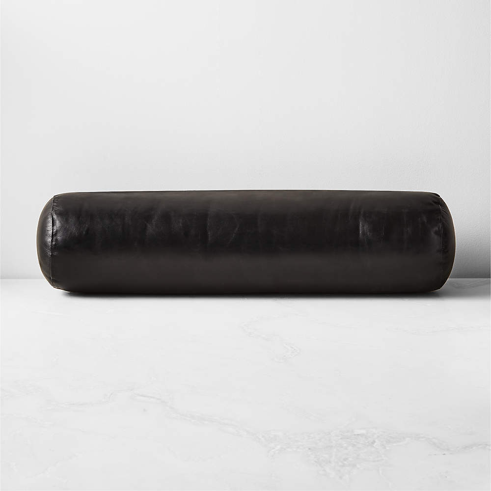 Black 2024 leather pillow