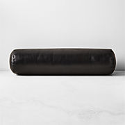 Alec Black Textured Striped Outdoor Throw Pillow 24"x12"