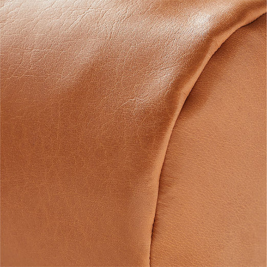 Bolster Brown Leather Throw Pillow 24"x6"