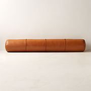 Bolster Black Leather Throw Pillow 44''