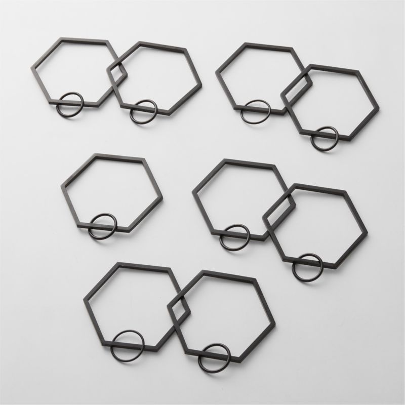 Bolt Matte Black Curtain Rings Set of 9 - image 0 of 3