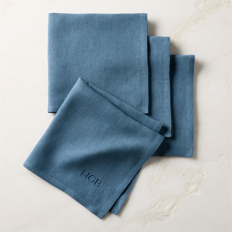 Bolt Chambray Blue Linen Napkin Set of 4 - image 2 of 6
