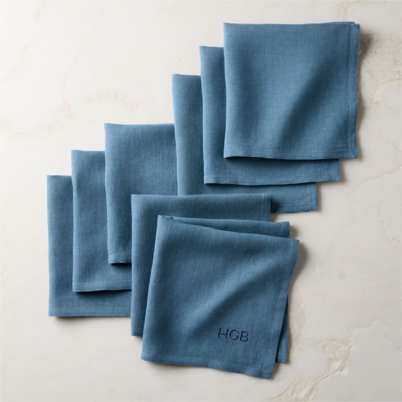 Bolt Chambray Blue Linen Napkin Set of 8 - image 2 of 6