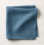 Bolt Chambray Blue Linen Napkin + Reviews | CB2