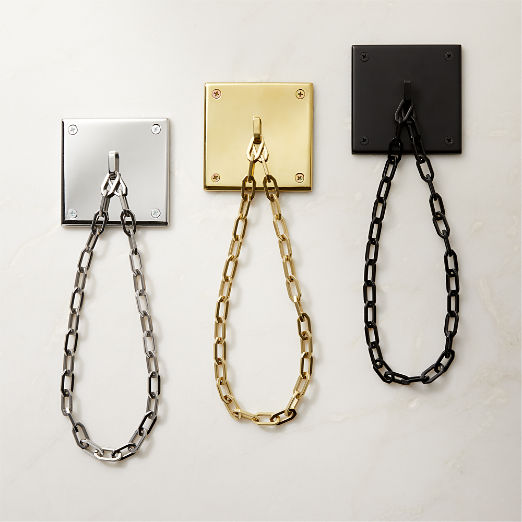 Bolt Polished Nickel Chain Curtain Tieback