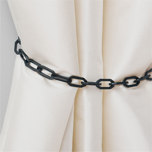 Bolt Matte Black Chain Curtain Tieback