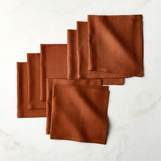 Bolt Ginger Linen Napkins Set of 8