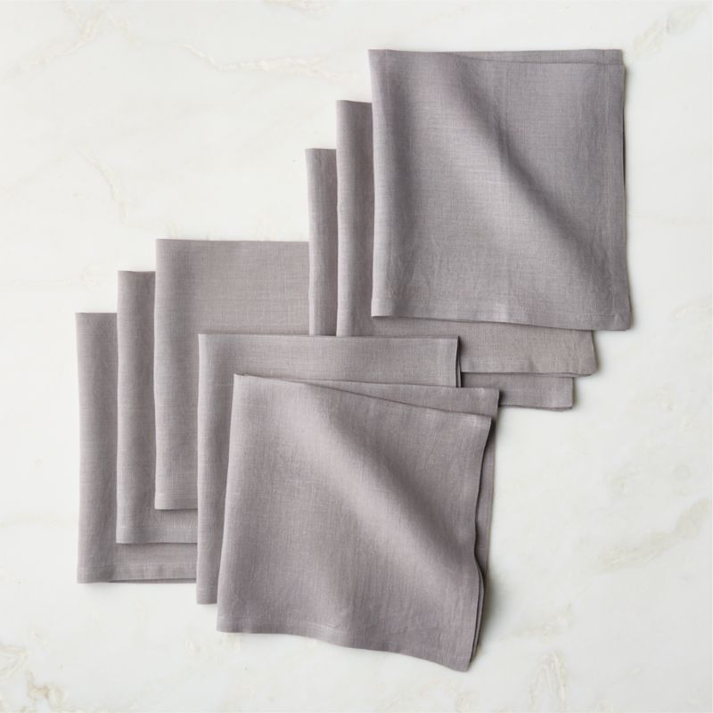 View Bolt Grey Linen Napkins Set of 8 details