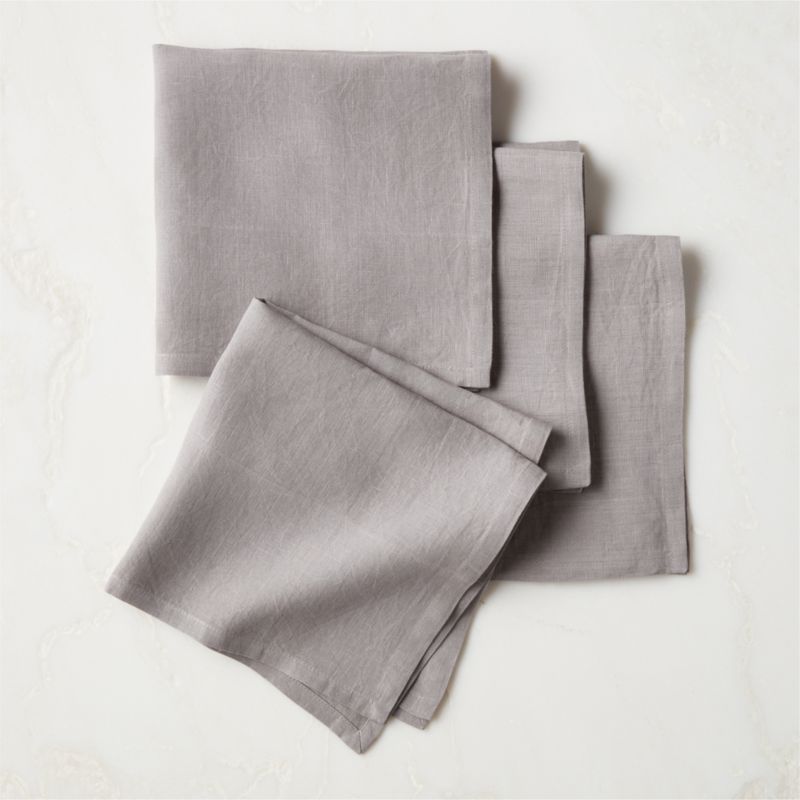 View Bolt Grey Linen Napkin Set of 4 details