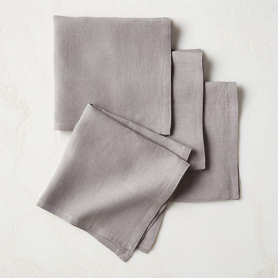 Bolt Grey Linen Napkin + Reviews | CB2