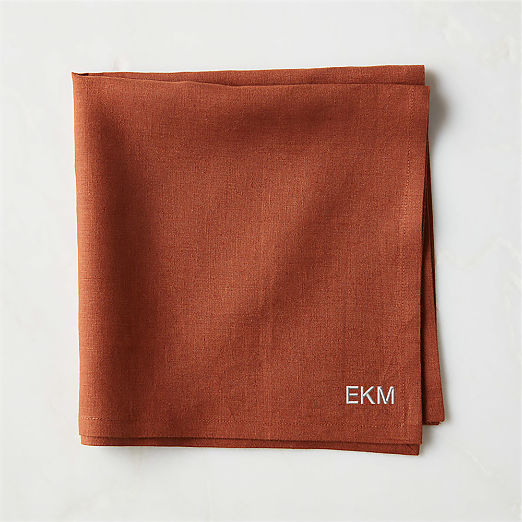 Bolt Ginger Orange Linen Napkin Set of 4